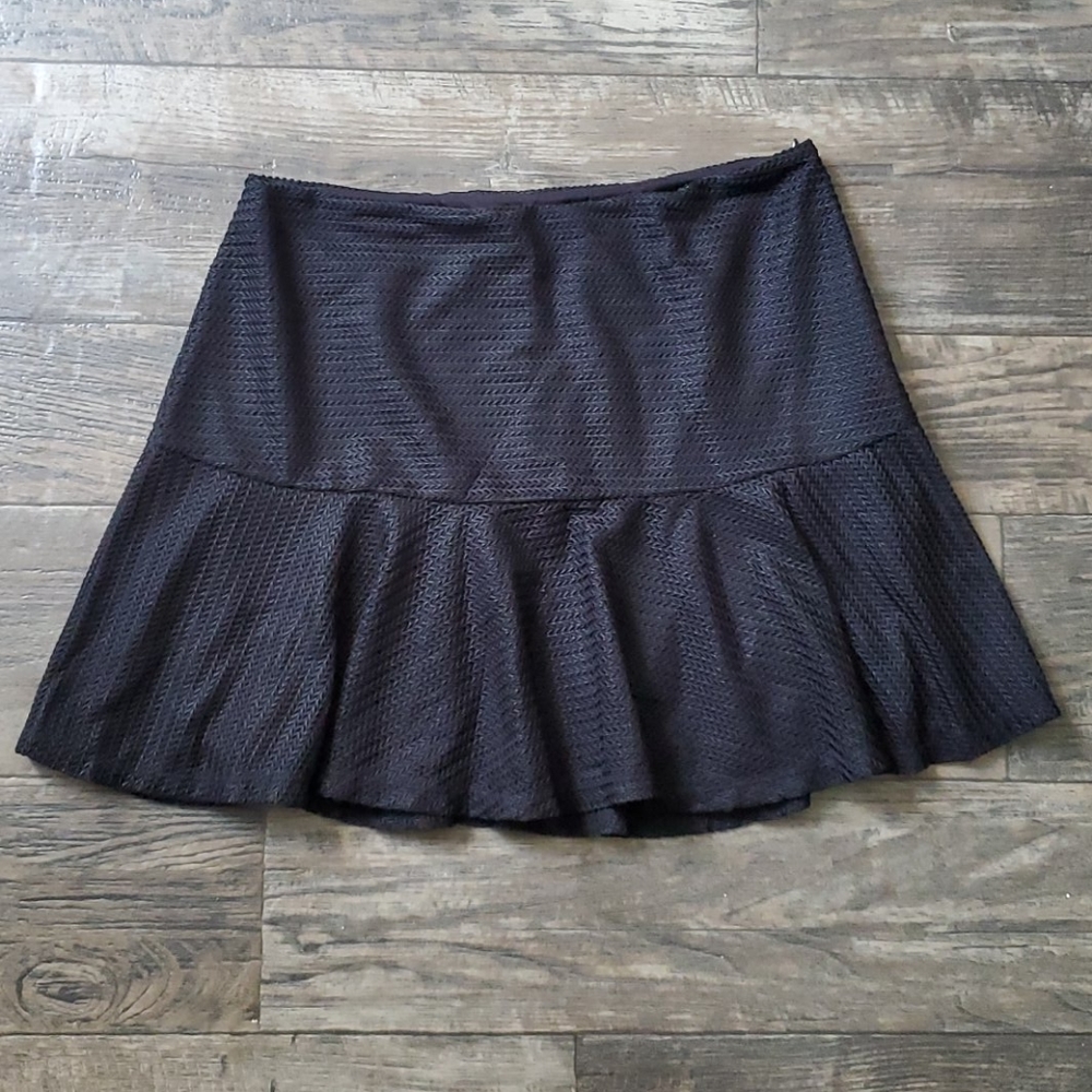 Guess Chevron Pleated Fit and Flare Skater Skirt